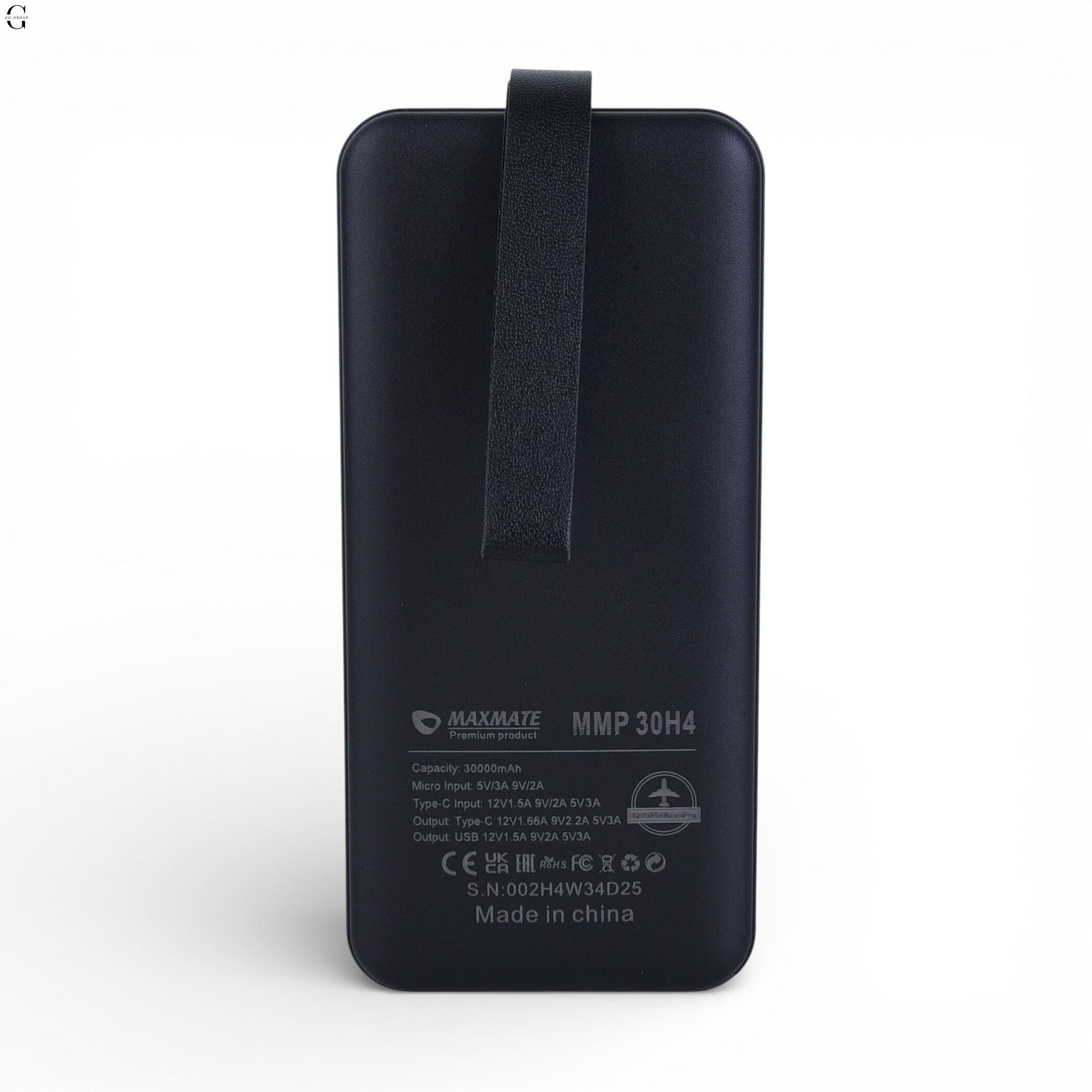 Power Bank MAXMATE MMP30H4 30000mAh, 2×USB+Type-C, черный